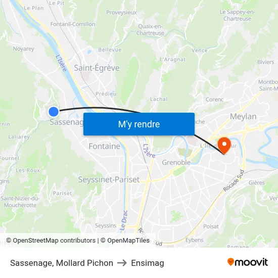 Sassenage, Mollard Pichon to Ensimag map