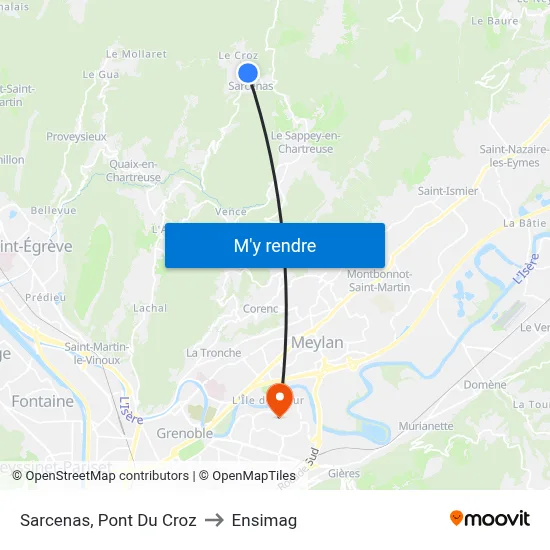 Sarcenas, Pont Du Croz to Ensimag map