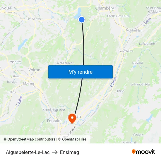 Aiguebelette-Le-Lac to Ensimag map