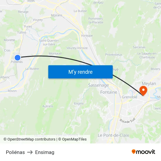 Poliénas to Ensimag map