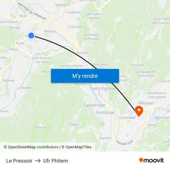 Le Pressoir to Ufr Phitem map