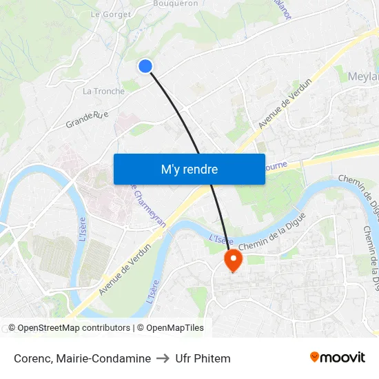Corenc, Mairie-Condamine to Ufr Phitem map