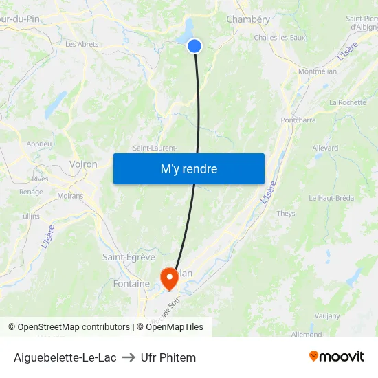 Aiguebelette-Le-Lac to Ufr Phitem map