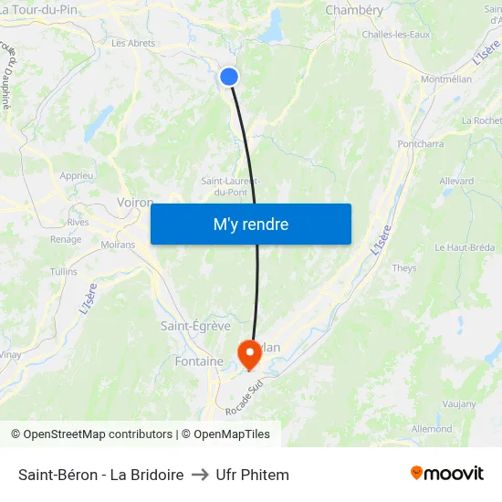 Saint-Béron - La Bridoire to Ufr Phitem map