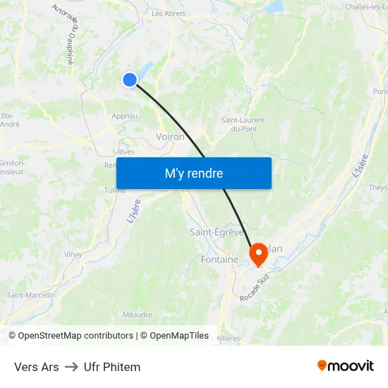 Vers Ars to Ufr Phitem map