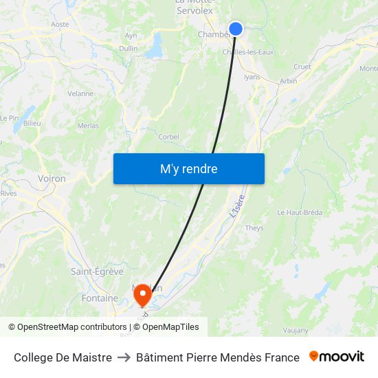 College De Maistre to Bâtiment Pierre Mendès France map
