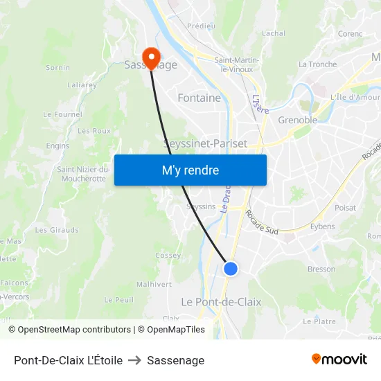 Pont-De-Claix L'Étoile to Sassenage map