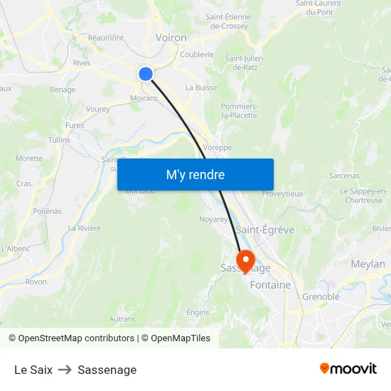 Le Saix to Sassenage map