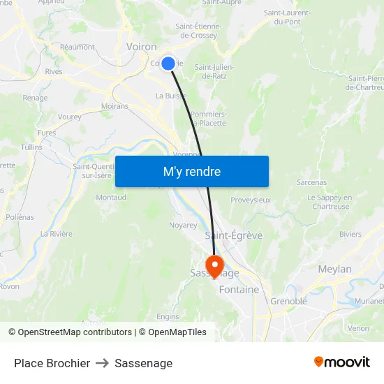 Place Brochier to Sassenage map