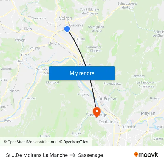 St J.De Moirans La Manche to Sassenage map