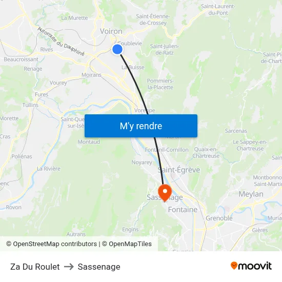 Za Du Roulet to Sassenage map