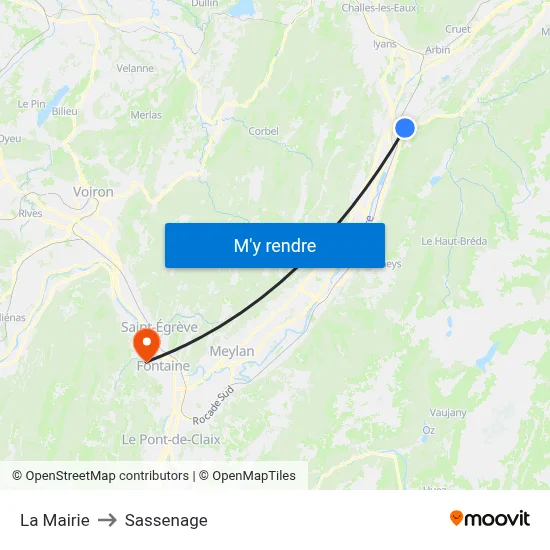 La Mairie to Sassenage map