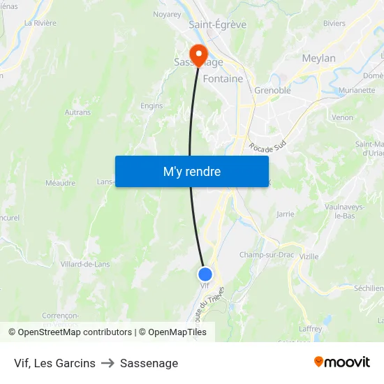Vif, Les Garcins to Sassenage map