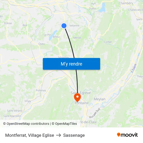 Montferrat, Village Eglise to Sassenage map