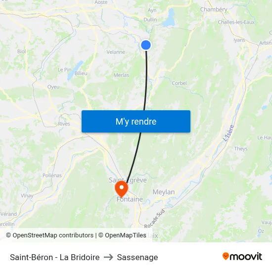 Saint-Béron - La Bridoire to Sassenage map