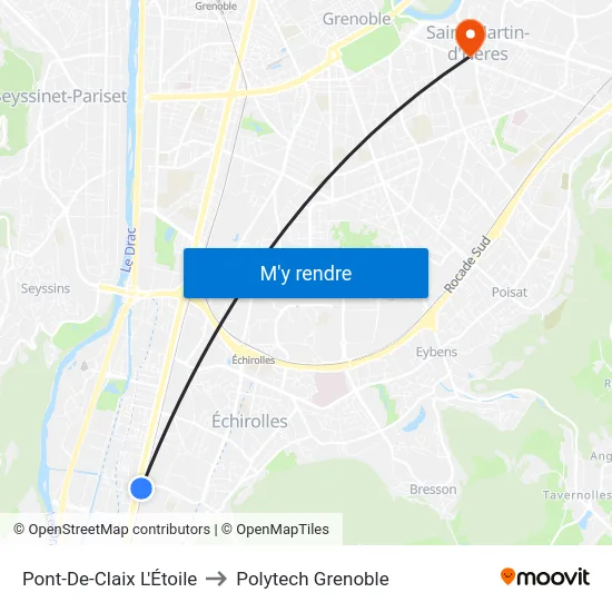 Pont-De-Claix L'Étoile to Polytech Grenoble map