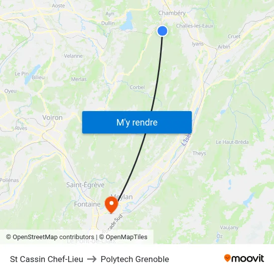 St Cassin Chef-Lieu to Polytech Grenoble map