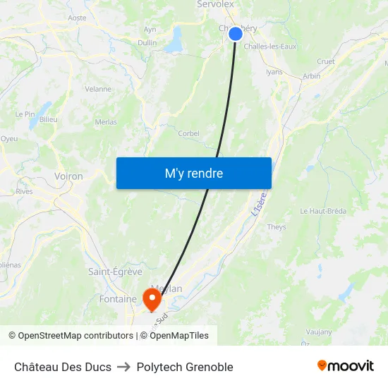 Château Des Ducs to Polytech Grenoble map