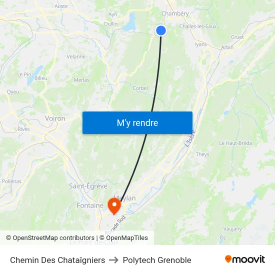 Chemin Des Chataîgniers to Polytech Grenoble map