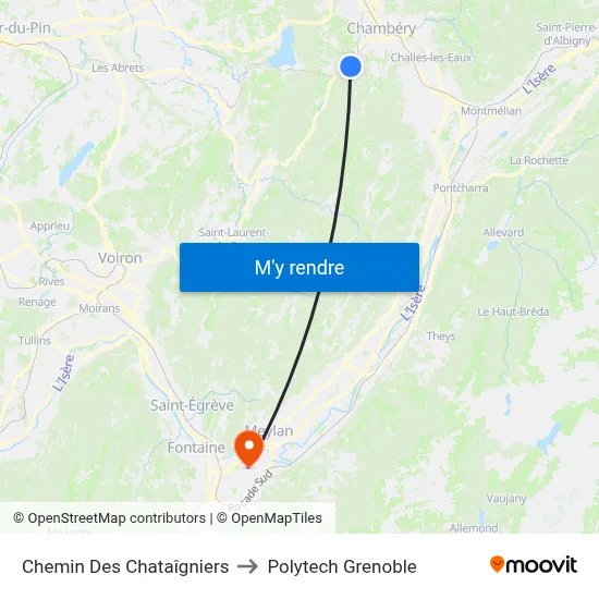 Chemin Des Chataîgniers to Polytech Grenoble map