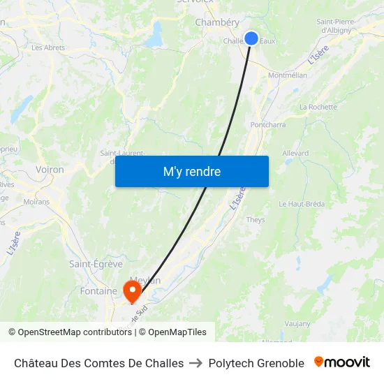 Château Des Comtes De Challes to Polytech Grenoble map