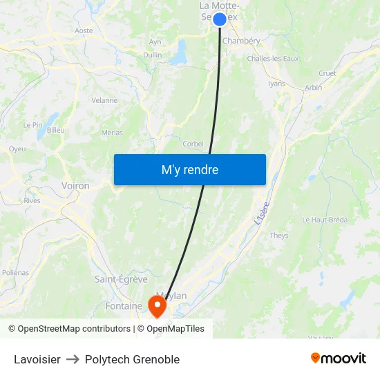 Lavoisier to Polytech Grenoble map