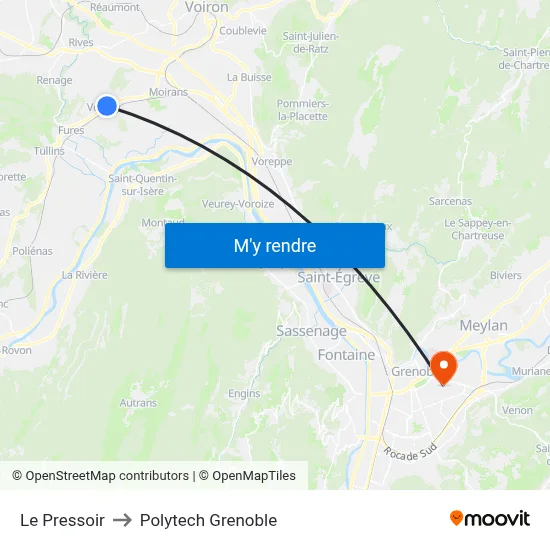 Le Pressoir to Polytech Grenoble map