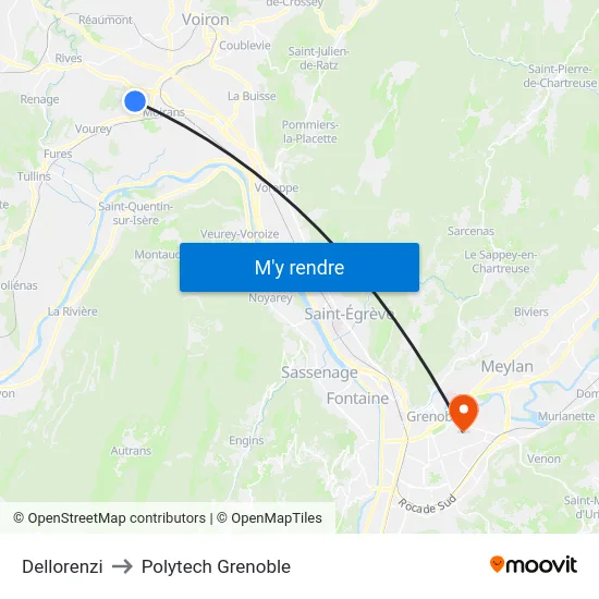 Dellorenzi to Polytech Grenoble map