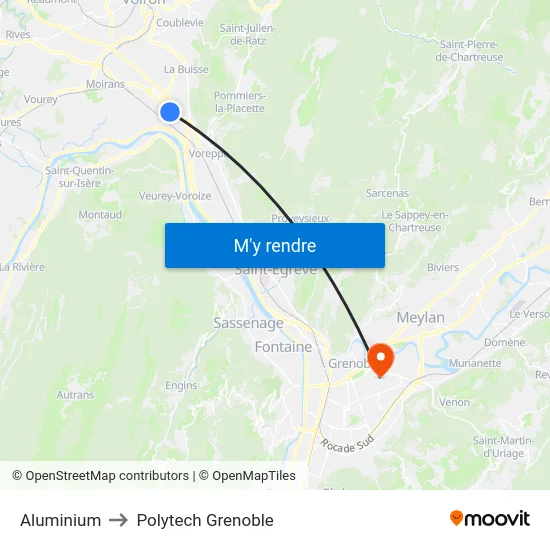 Aluminium to Polytech Grenoble map