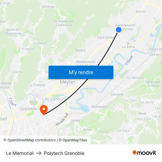 Le Memorial to Polytech Grenoble map