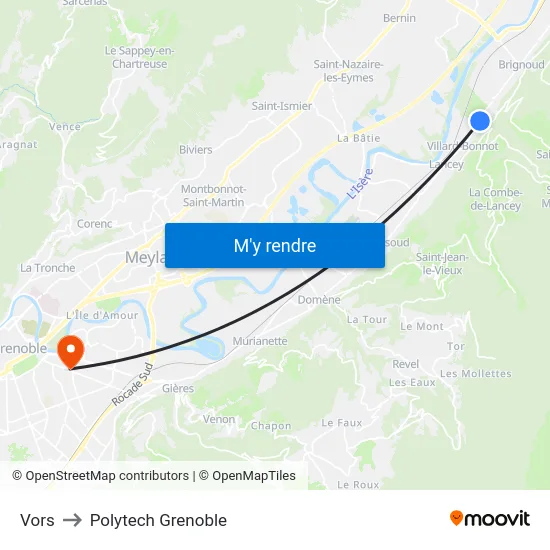 Vors to Polytech Grenoble map
