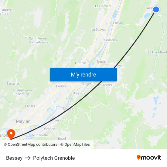Bessey to Polytech Grenoble map