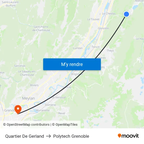 Quartier De Gerland to Polytech Grenoble map