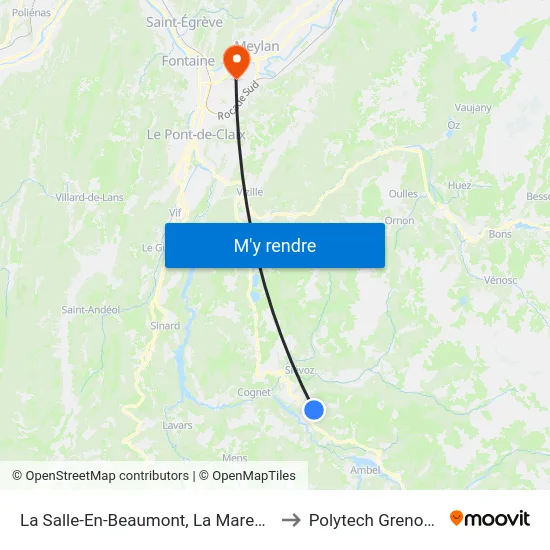 La Salle-En-Beaumont, La Mareche to Polytech Grenoble map
