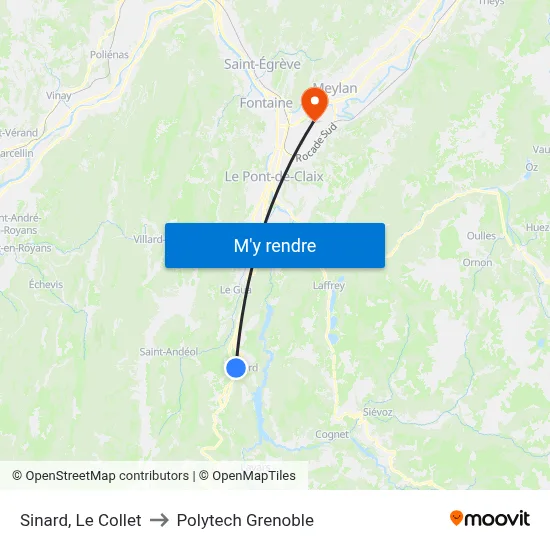 Sinard, Le Collet to Polytech Grenoble map