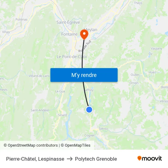 Pierre-Châtel, Lespinasse to Polytech Grenoble map