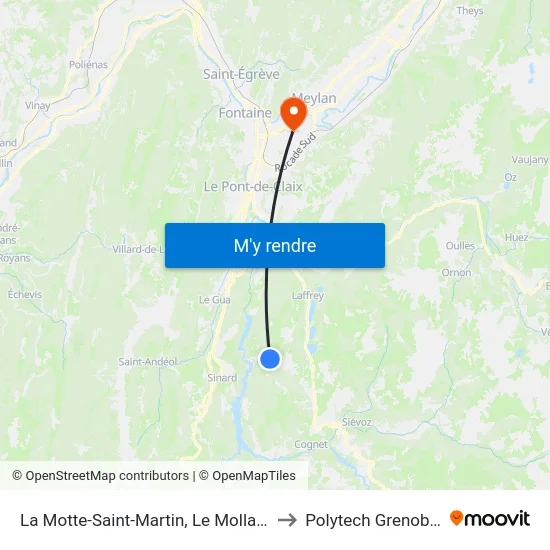 La Motte-Saint-Martin, Le Mollard to Polytech Grenoble map