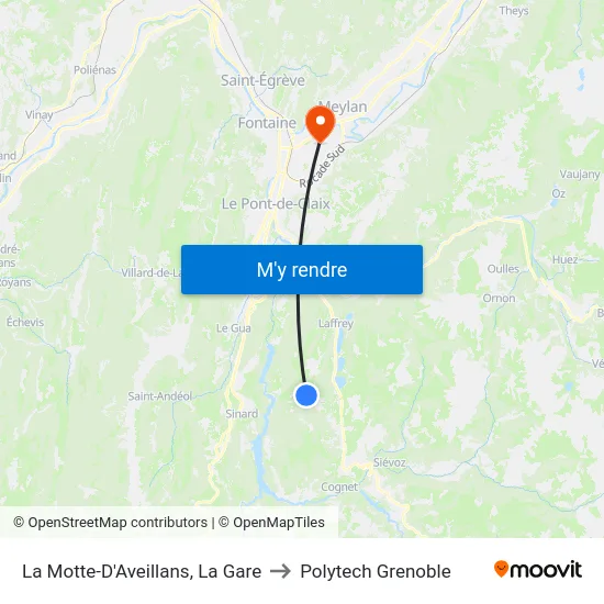 La Motte-D'Aveillans, La Gare to Polytech Grenoble map