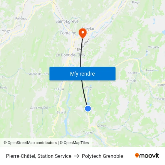 Pierre-Châtel, Station Service to Polytech Grenoble map