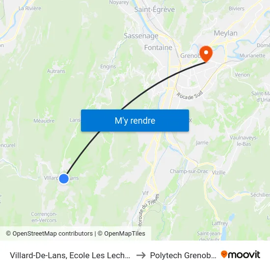 Villard-De-Lans, Ecole Les Leches to Polytech Grenoble map