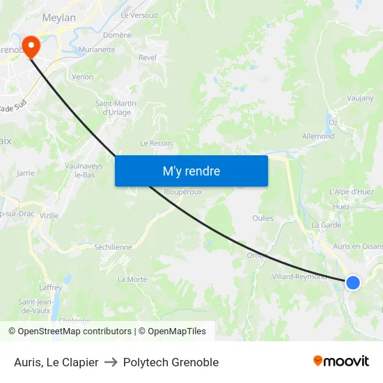 Auris, Le Clapier to Polytech Grenoble map