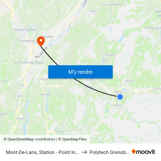 Mont-De-Lans, Station - Point Info to Polytech Grenoble map