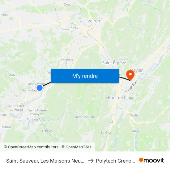 Saint-Sauveur, Les Maisons Neuves to Polytech Grenoble map