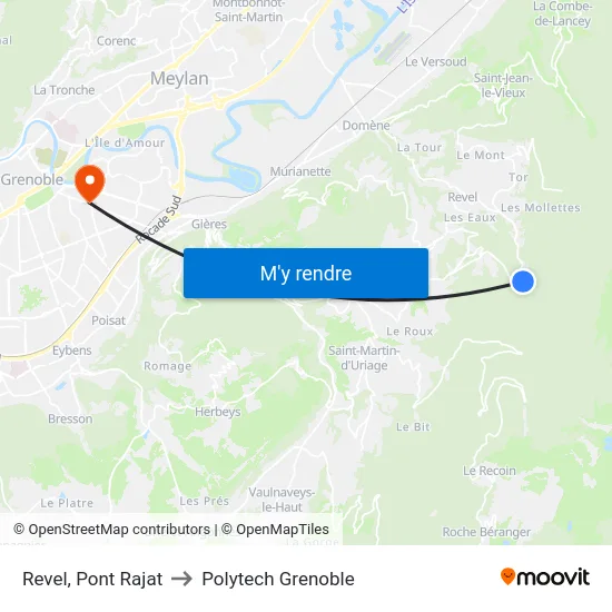 Revel, Pont Rajat to Polytech Grenoble map