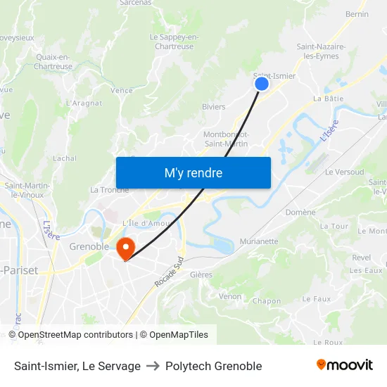 Saint-Ismier, Le Servage to Polytech Grenoble map