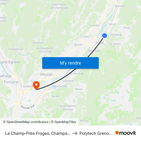 Le Champ-Près-Froges, Champalud to Polytech Grenoble map