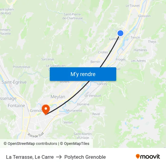 La Terrasse, Le Carre to Polytech Grenoble map