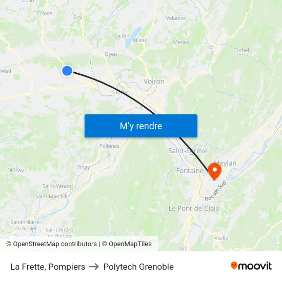 La Frette, Pompiers to Polytech Grenoble map