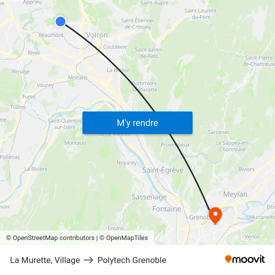 La Murette, Village to Polytech Grenoble map