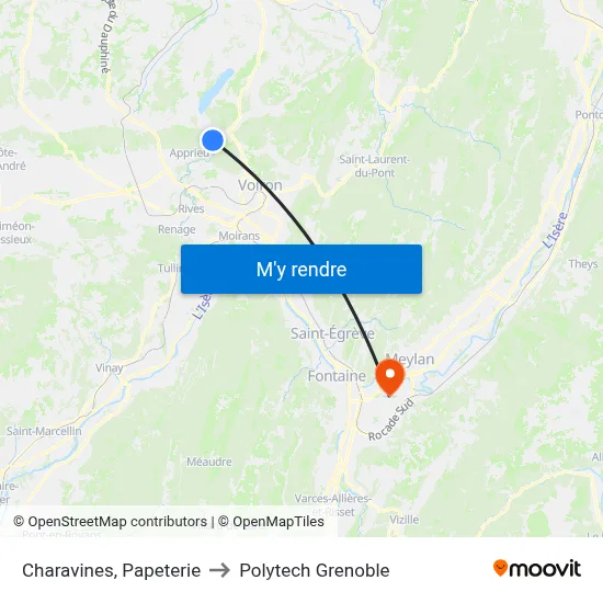 Charavines, Papeterie to Polytech Grenoble map